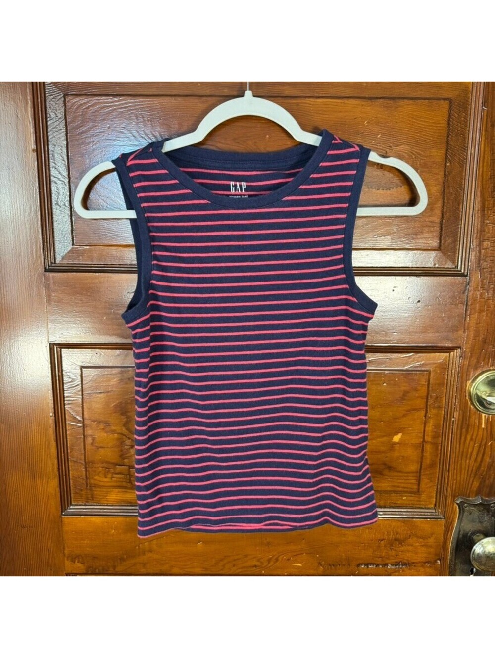 Gap Navy Blue and Red Striped Cotton Tank Size Small
